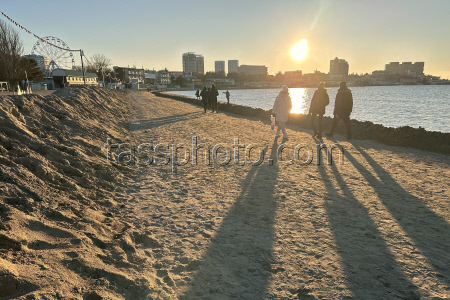 Anapa beach after oil spill clean-up