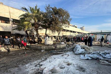 Damage from Israeli strike on Gaza Strip