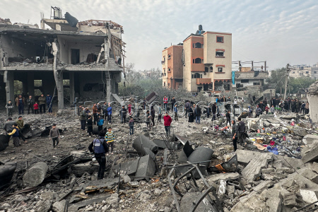 Damage from Israeli strike on Gaza Strip