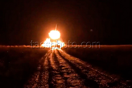 TOS-1A Solntsepyok multiple rocket launcher in zone of Russia's special military operation