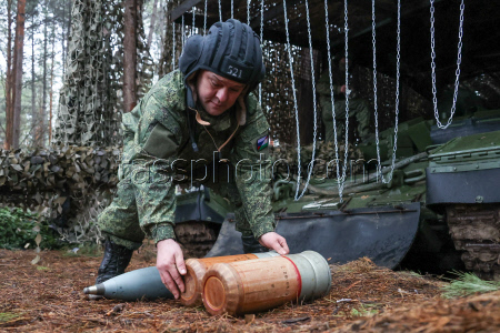 Russian tank crew deployed in zone of special military operation
