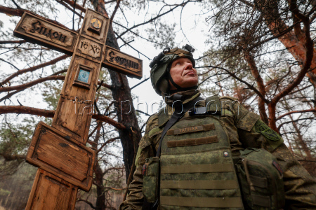 Don Cossack squad in Kherson Region, Russia