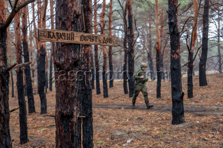 Don Cossack squad in Kherson Region, Russia