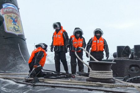 Russian nuclear-powered submarine Arkhangelsk arrives in Zaozyorsk