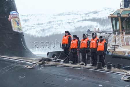 Russian nuclear-powered submarine Arkhangelsk arrives in Zaozyorsk