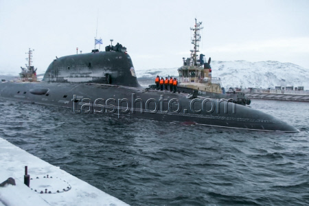 Russian nuclear-powered submarine Arkhangelsk arrives in Zaozyorsk