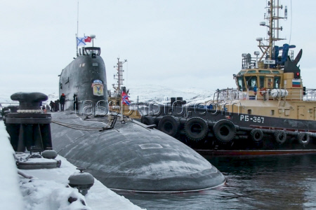 Russian nuclear-powered submarine Arkhangelsk arrives in Zaozyorsk