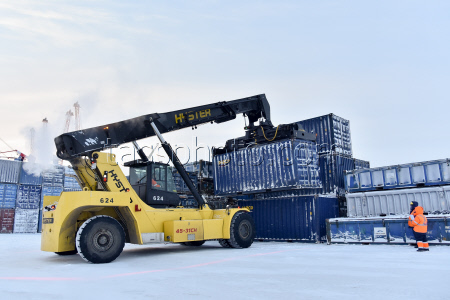 Dudinka Port in Krasnoyarsk Region, Russia