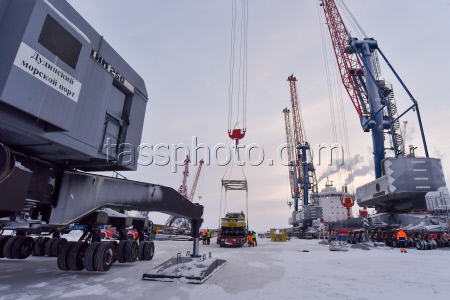 Dudinka Port in Krasnoyarsk Region, Russia
