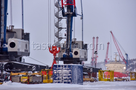 Dudinka Port in Krasnoyarsk Region, Russia