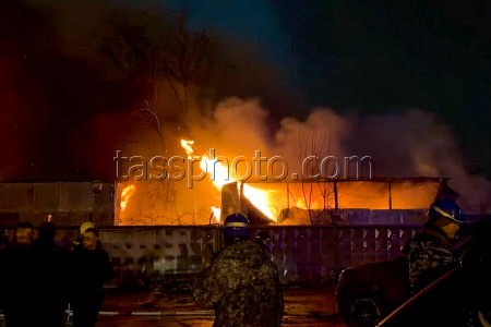 Warehouse fire in northeastern Moscow