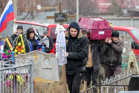 Farewell ceremony for Russian serviceman Roman Yefremov in Zaporozhye Region