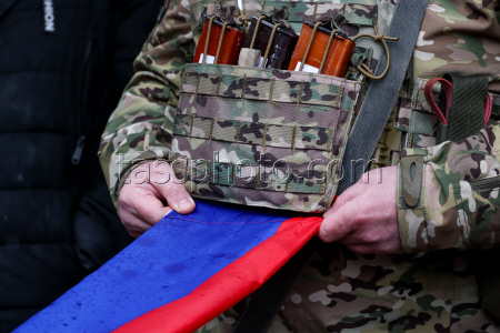 Farewell ceremony for Russian serviceman Roman Yefremov in Zaporozhye Region