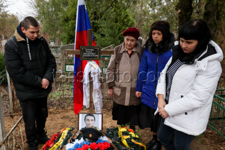 Farewell ceremony for Russian serviceman Roman Yefremov in Zaporozhye Region
