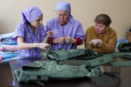 Production of bulletproof vests in Tatarstan, Russia