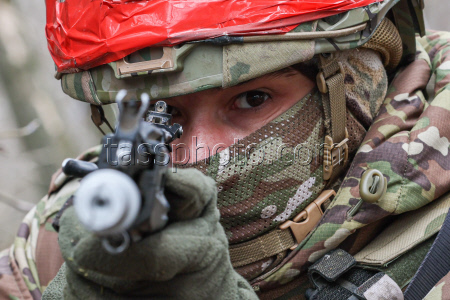 Russian assault units training in military operation zone