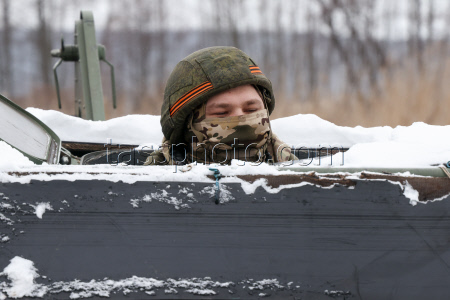 Russian servicemen build pontoon bridges in Kursk Region