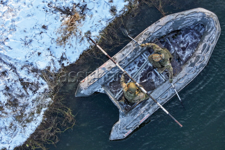 Russian servicemen build pontoon bridges in Kursk Region