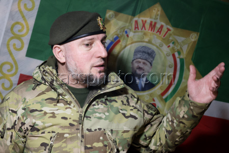Special forces unit Akhmat commander Alaudinov gives interview to TASS News Agency