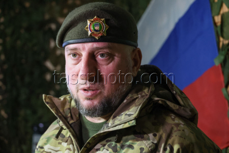 Special forces unit Akhmat commander Alaudinov gives interview to TASS News Agency