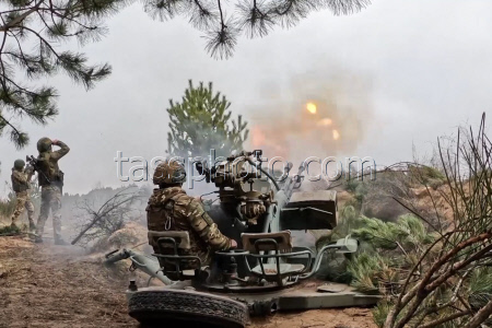 ZU-23-2 anti-aircraft cannon deployed in special military operation zone
