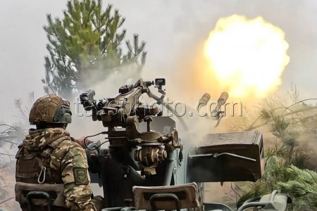 ZU-23-2 anti-aircraft cannon deployed in special military operation zone