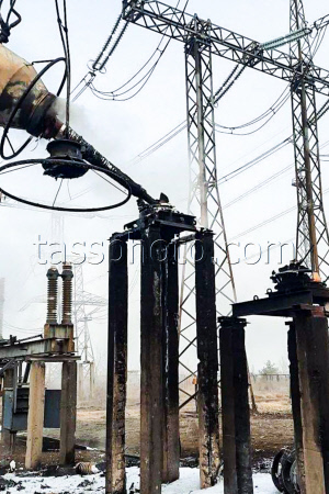 Zaporizhzhia thermal power plant in aftermath of military strike