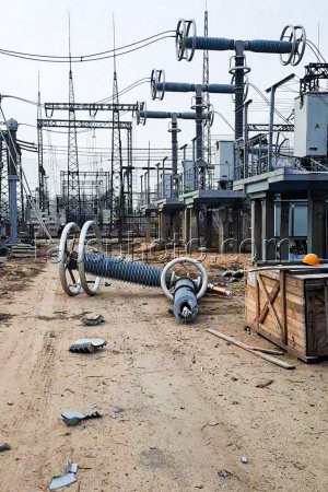 Zaporizhzhia thermal power plant in aftermath of military strike