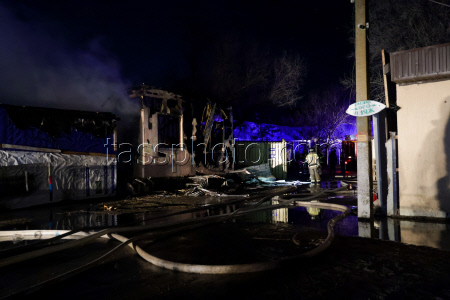 Пожар в пансионате в станице Благовещенская