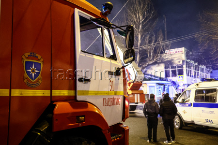 Пожар на центральном рынке в Симферополе