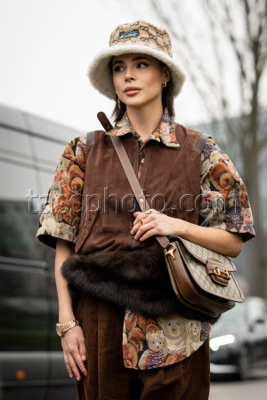 Street Style at Milan Fashion Week 2025 - Gucci in Milan - 25 Feb 2025