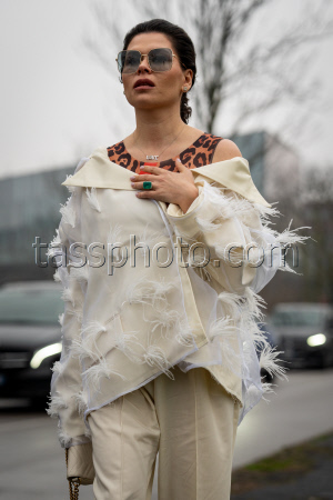 Street Style at Milan Fashion Week 2025 - Gucci in Milan - 25 Feb 2025