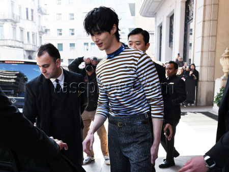 Milan, Milan Fashion Week: Byeon Woo-seok leaves Palazzo Parigi