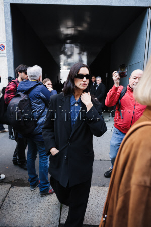MFW - Irina Shayk arrives at Blumarine Fashion Show