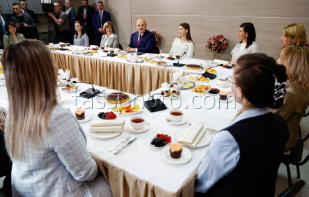 Russia's PM Mishustin at Podosinki greenhouse complex outside Moscow