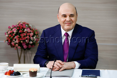 Russia's PM Mishustin at Podosinki greenhouse complex outside Moscow