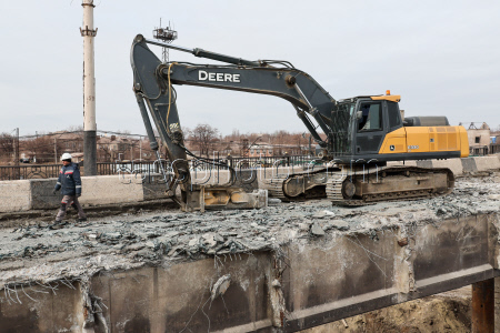 Overpass repairs in Donetsk People's Republic, Russia