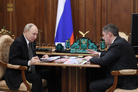 Russia's President Putin meets with Perm Region Governor Makhonin