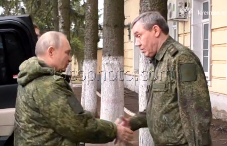 Russia's President Putin at Kursk Group of Forces command post