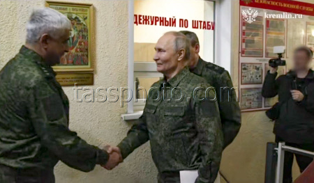 Russia's President Putin at Kursk Group of Forces command post