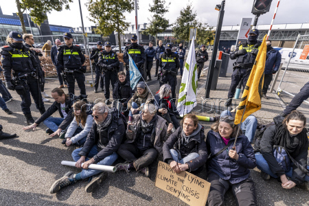 Climate activists demonstrate at TEFAF in Maastricht