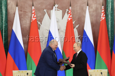Встреча президента РФ Путина и президента Белоруссии Лукашенко в Москве