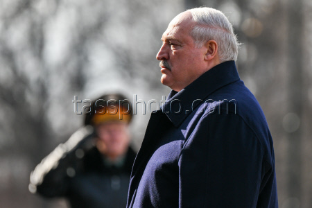 Belarus' President Lukashenko at Tomb of Unknown Soldier in Moscow