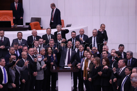 Protest in Ankara against the detention of Istanbul mayor Imamoglu