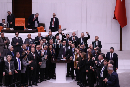 Protest in Ankara against the detention of Istanbul mayor Imamoglu