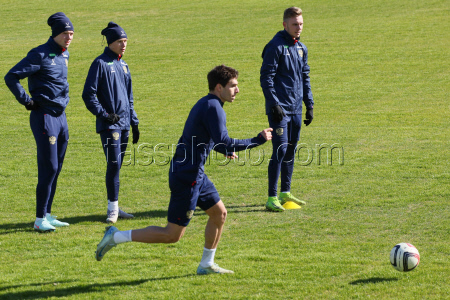 Russian national football team in training session