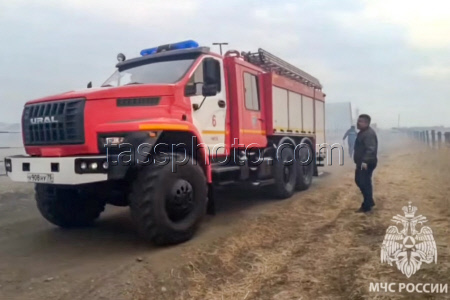 Fire in Chita, Russia