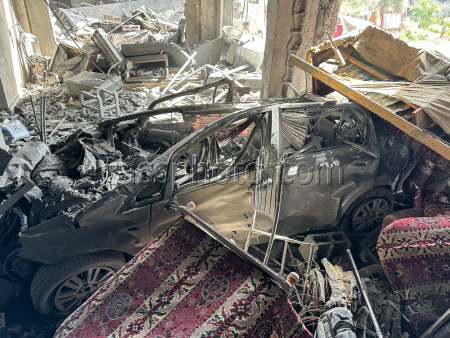 Damage from Israeli strike on Gaza Strip