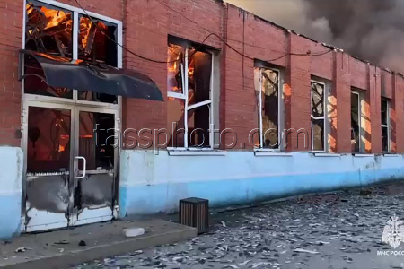 Warehouse fire in Miass, Russia