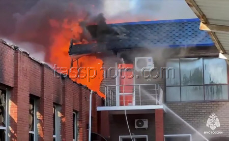 Warehouse fire in Miass, Russia
